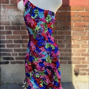 🌈 MULTI COLORED ONE SHOULDER BODYCON DRESS 🌈